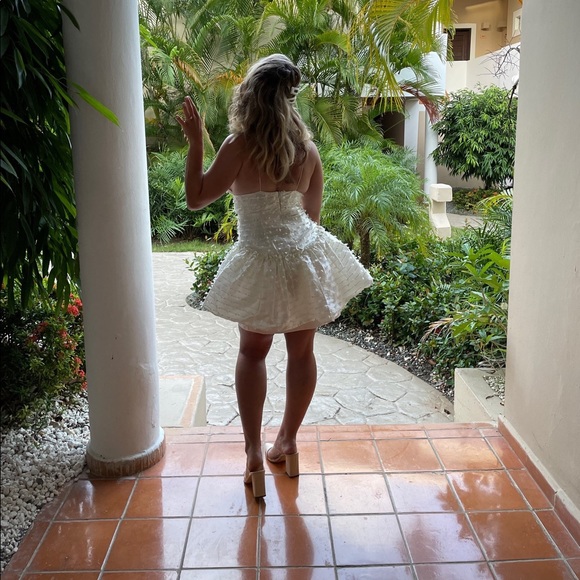 Custom White Bridal/Bachelorette Mini Dress - Picture 3 of 4